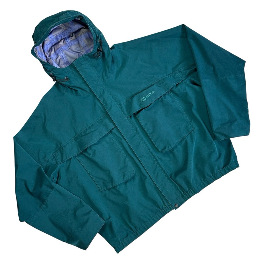 Vintage Simms Fishing Dry Coat Wading Jacket Mens XXXL Teal Fly Fishing Gore-Tex
